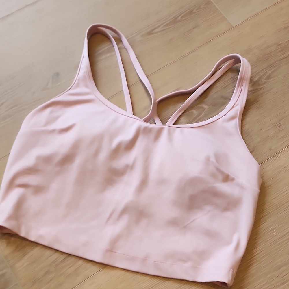 Pink Women's Work Out Top With Inbuilt Bra
